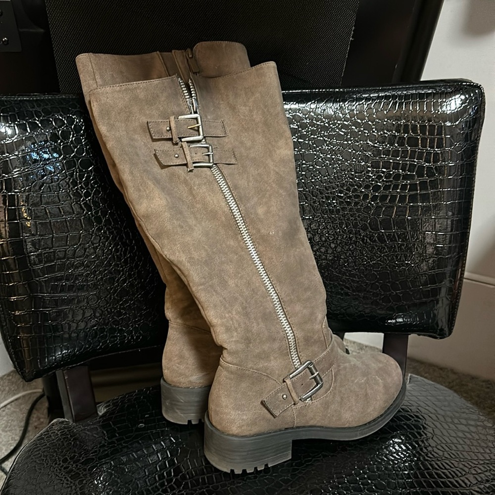 Tall Torrid Boots with Zipper & Buckle Details